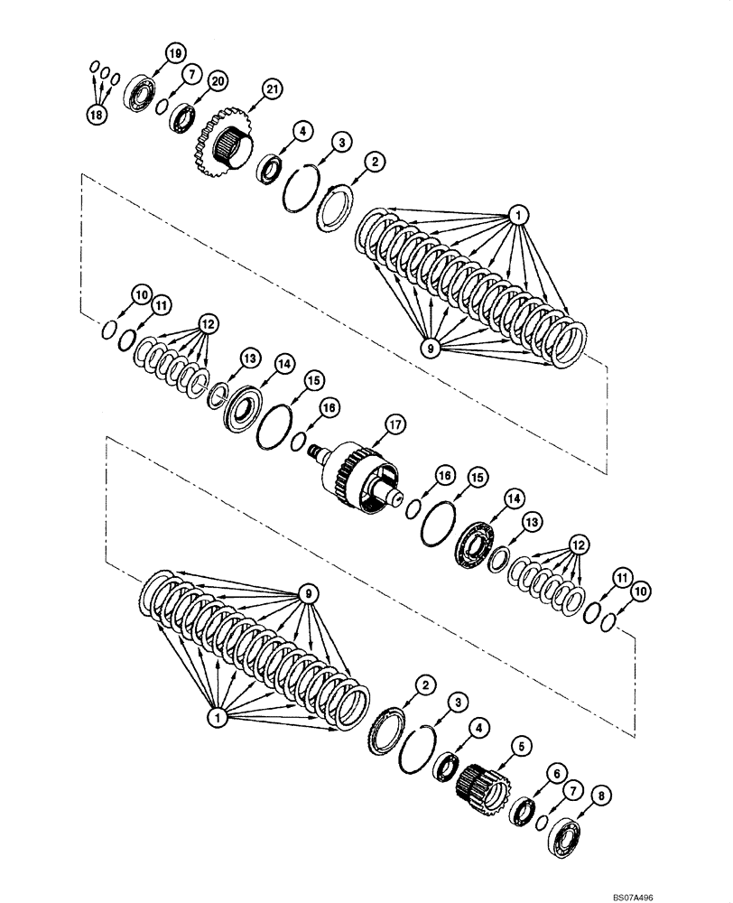 Схема запчастей Case 845 DHP - (06.11[00]) - TRANSMISSION - 4TH SPEED AXLE (06) - POWER TRAIN