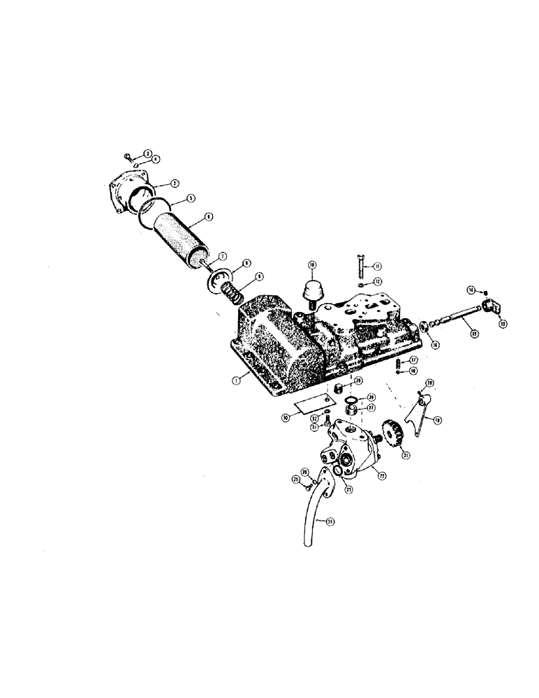 Схема запчастей Case 320B - (136) - HYDRAULIC PUMP AND ADAPTER (MODEL 320B AND 420BD) 