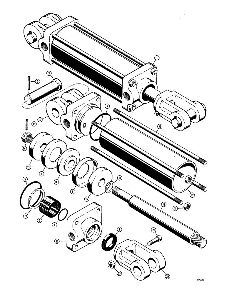 Схема запчастей Case 530 - (70) - D39464 TILT AND LOADER BUCKET CYLINDER (35) - HYDRAULIC SYSTEMS