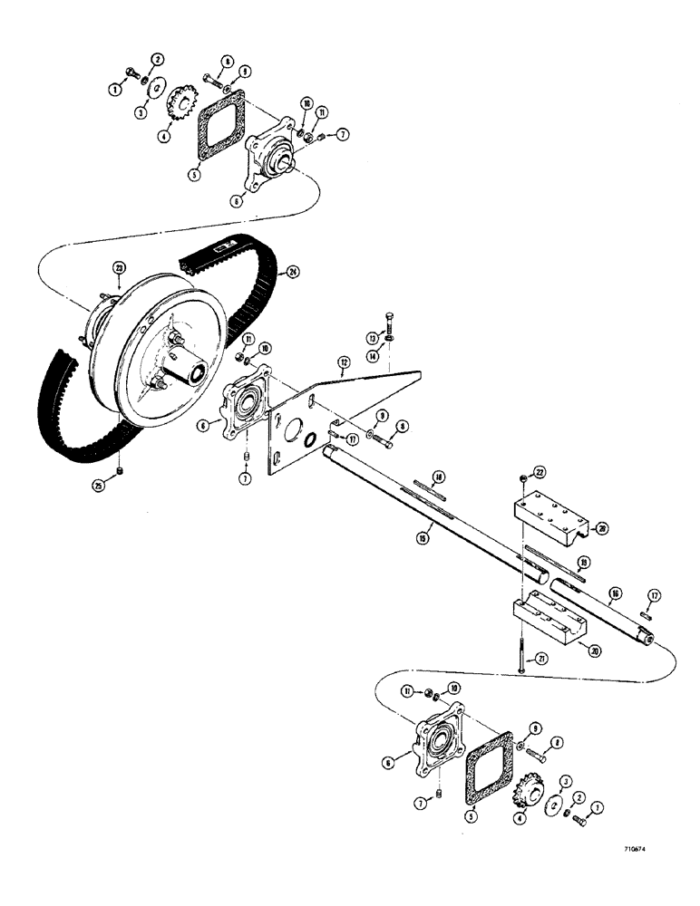 Схема запчастей Case 1530 - (034) - JACKSHAFT AND BEARINGS MODELS W/O BRAKES, BEFORE S/N 9818936, MODELS W/ BRAKES, BEFORE S/N 9818849 (06) - POWER TRAIN