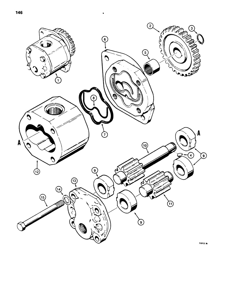 Схема запчастей Case 850B - (146) - R30678 TORQUE CONVERTER PUMP (03) - TRANSMISSION