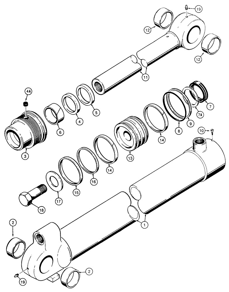 Схема запчастей Case 850E - (8-048) - G101210 LOADER BUCKET CYLINDERS (08) - HYDRAULICS