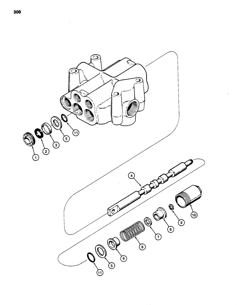 Схема запчастей Case 480D - (300) - PARKER LOADER CONTROL VALVE, LOADER BUCKET SPOOL (35) - HYDRAULIC SYSTEMS