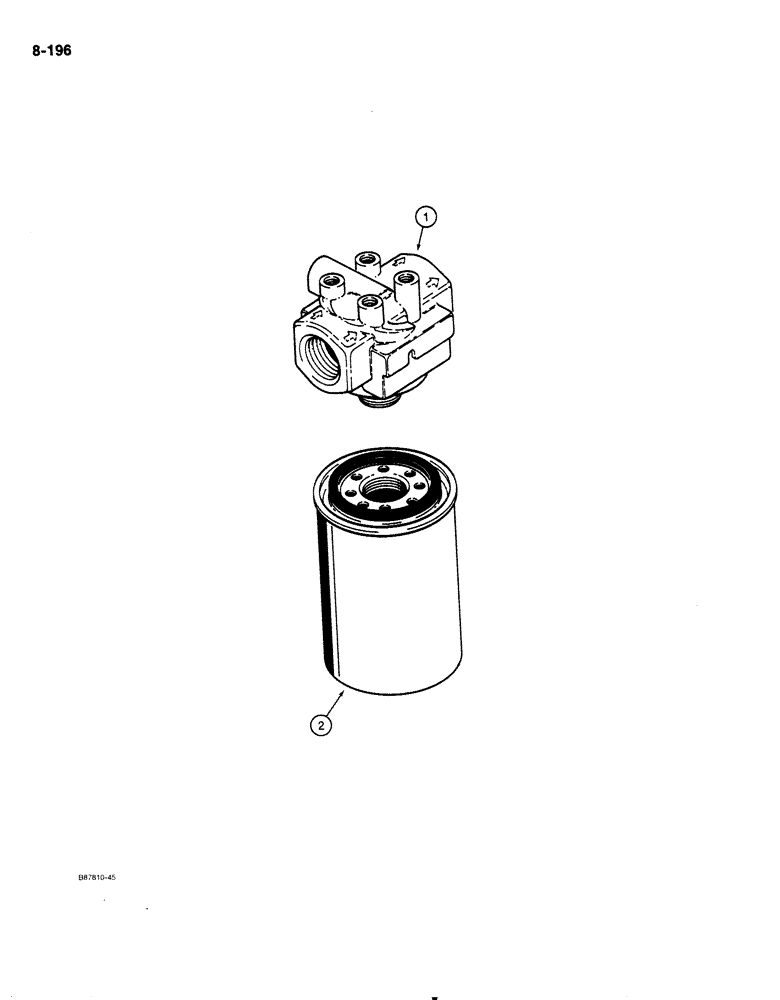 Схема запчастей Case 1818 - (8-196) - HYDRAULIC OIL FILTER (08) - HYDRAULICS