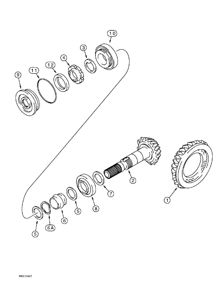 Схема запчастей Case 590L - (6-56) - REAR DRIVE AXLE, RING AND PINION GEAR SET (06) - POWER TRAIN