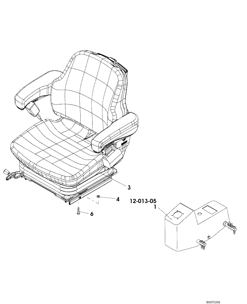 Схема запчастей Case SV216 - (90.120.01) - SEAT ASSY (GROUP 158) (ND126721) (90) - PLATFORM, CAB, BODYWORK AND DECALS