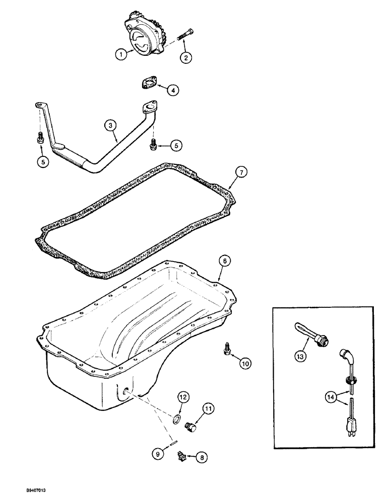 Схема запчастей Case 580L - (2-34) - OIL PUMP AND OIL PAN, 4-390 EMISSIONS CERTIFIED ENGINE, 4T-390 EMISSIONS CERTIFIED ENGINE (02) - ENGINE