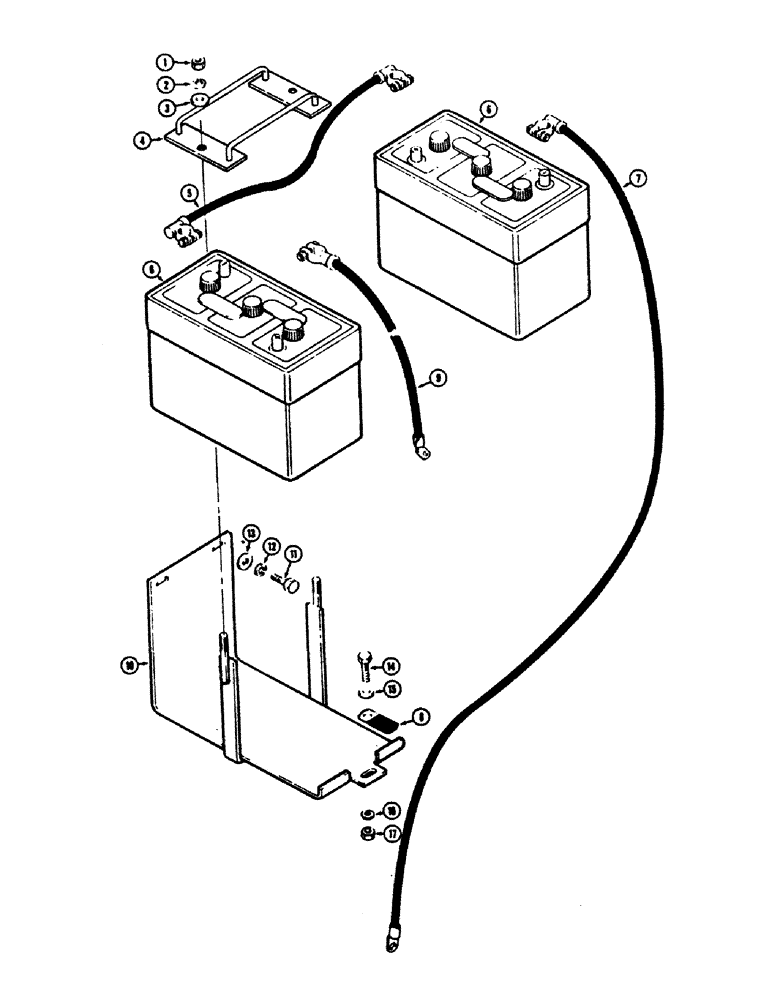 Схема запчастей Case 680CK - (042) - BATTERIES AND CABLES (55) - ELECTRICAL SYSTEMS