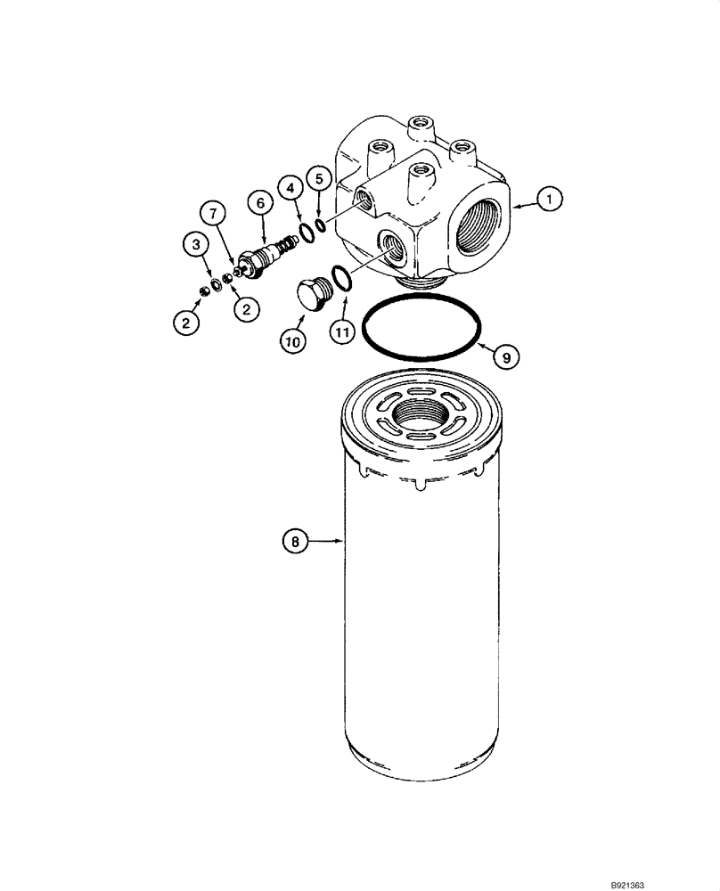 Схема запчастей Case 1845C - (06-21) - FILTER ASSY - HYDRAULIC OIL (06) - POWER TRAIN