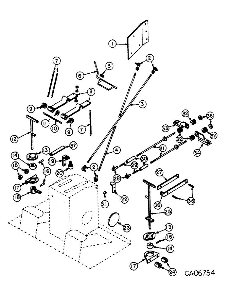 Схема запчастей Case 4150 - (07-05) - DRIVE TRAIN, HYDRAULIC AND HYDROSTATIC CONTROLS, LOADER (04) - Drive Train