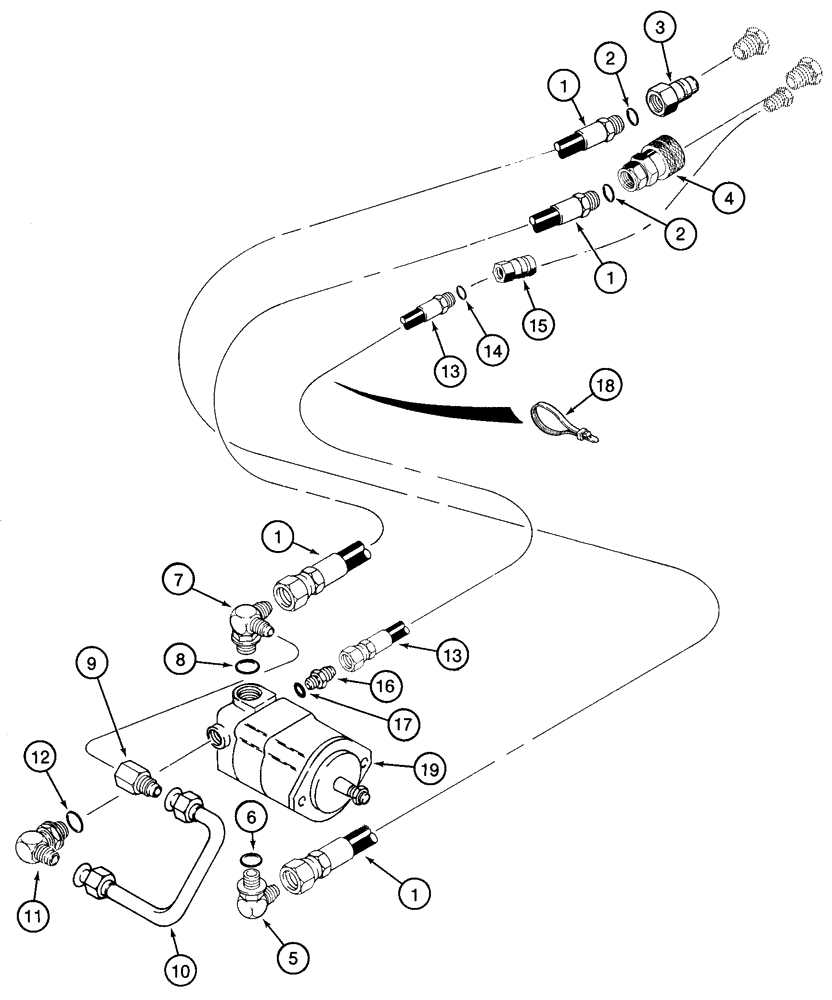 Схема запчастей Case 90XT - (08-75) - HYDRAULIC SYSTEM TRENCHER DRIVE NORTH AMERICA (08) - HYDRAULICS