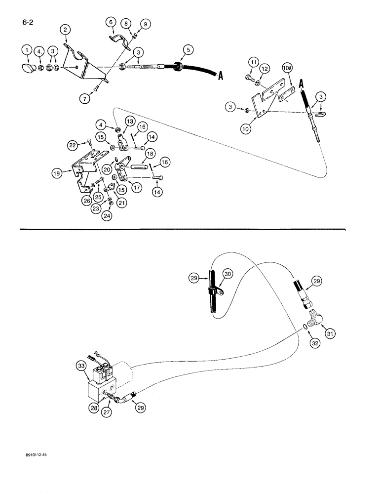 Схема запчастей Case 780D - (6-02) - FOUR WHEEL DRIVE FRONT AXLE CONTROL, MECHANICAL ENGAGEMENT/DISENGAGEMENT PRIOR TO PIN JJG0071816 (06) - POWER TRAIN