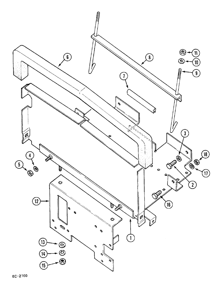 Схема запчастей Case 380B - (4-104) - BATTERY TRAY (04) - ELECTRICAL SYSTEMS