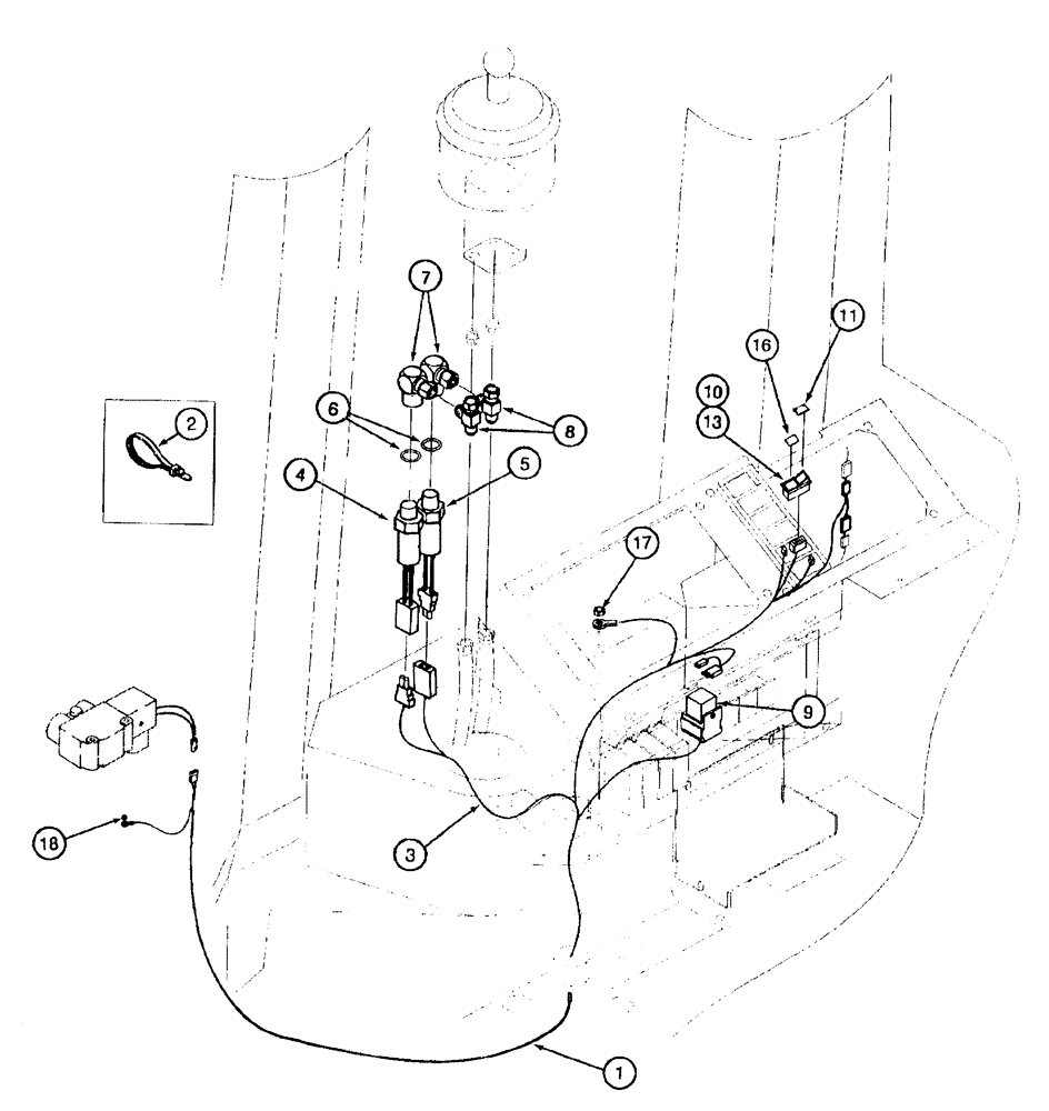 Схема запчастей Case 921B - (4-018) - RIDE CONTROL HARNESS (04) - ELECTRICAL SYSTEMS