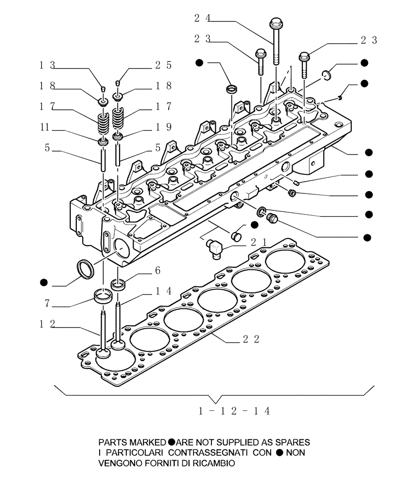 Схема запчастей Case 1850K LT - (0.060[02]) - CYLINDER HEAD (01) - ENGINE