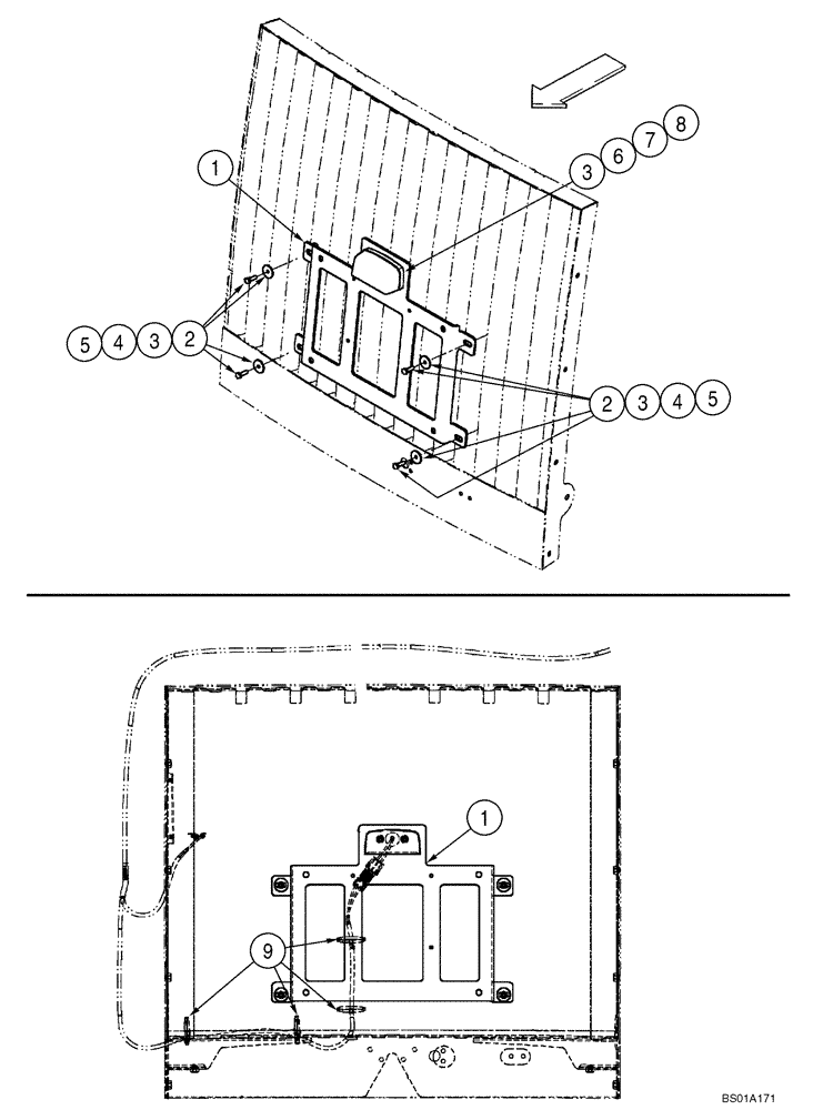 Схема запчастей Case 1021F - (88.100.03) - LICENSE PLATE BRACKET WITH LIGHT (88) - ACCESSORIES