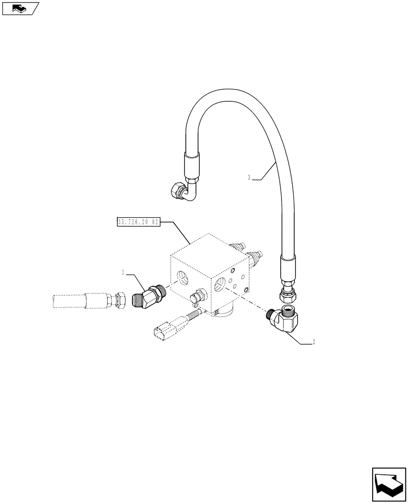 Схема запчастей Case 590SN - (35.726.66) - VAR - X20233X - VALVE INSTALL - HEAVY LIFT OC MECH. (35) - HYDRAULIC SYSTEMS