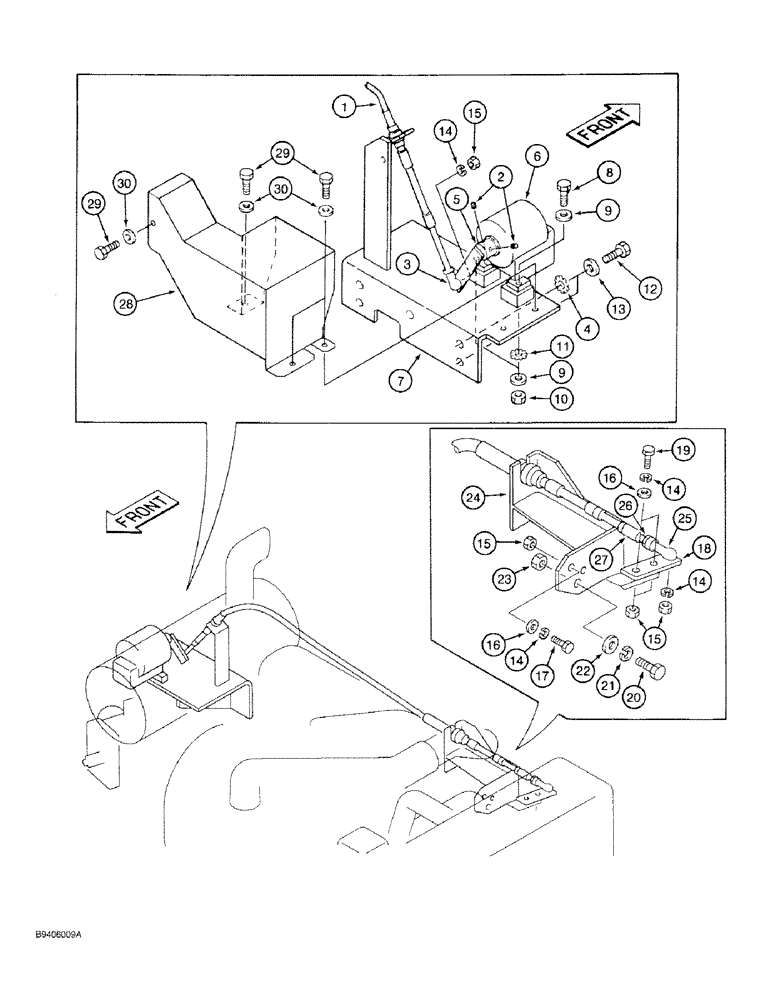 Схема запчастей Case 9030 - (3-06) - THROTTLE AND FUEL SHUTOFF CONTROLS (03) - FUEL SYSTEM