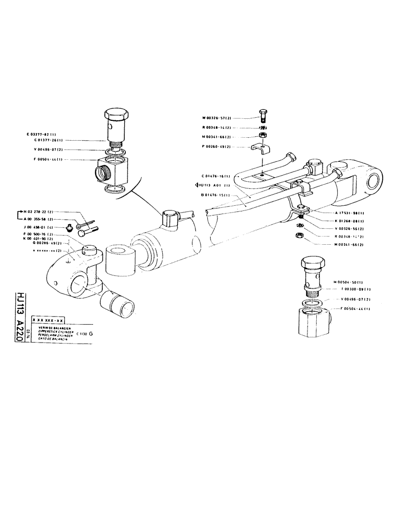 Схема запчастей Case GCK120 - (182) - DIPPERSTICK CYLINDER 