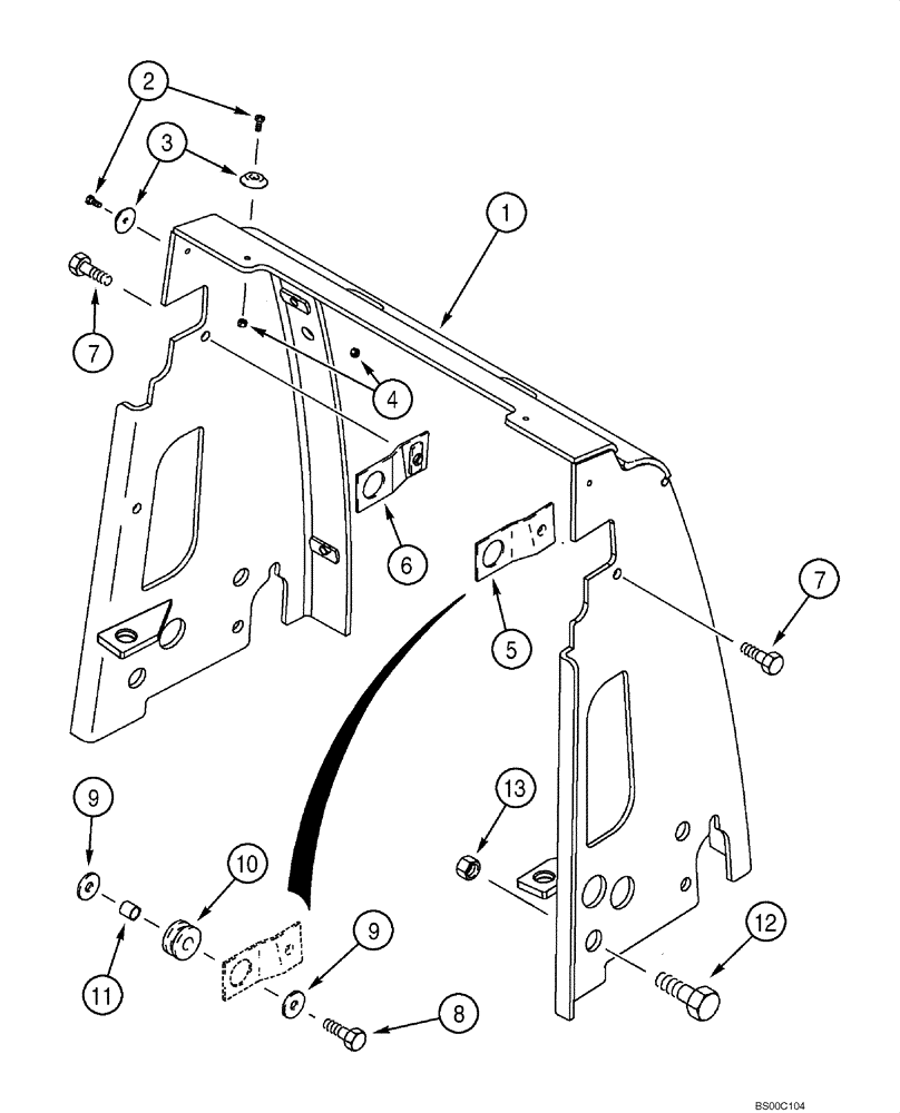 Схема запчастей Case 580M - (09-38) - RADIATOR WRAPPER (09) - CHASSIS/ATTACHMENTS