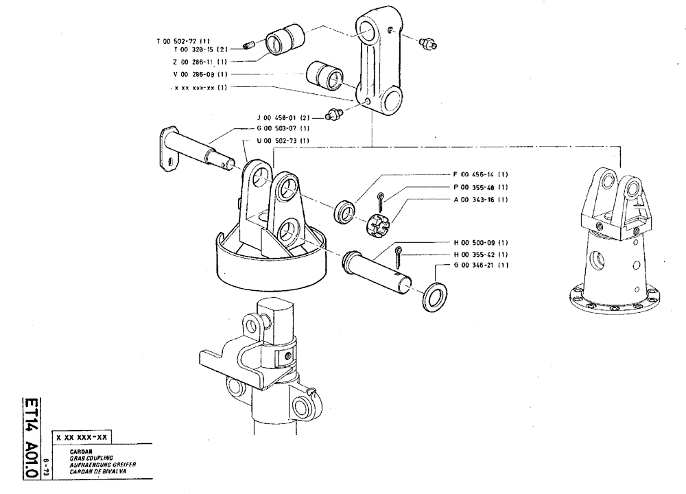 Схема запчастей Case TY45 - (ET14 A01.0) - GRAB COUPLING (18) - ATTACHMENT ACCESSORIES