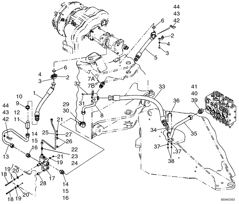 Схема запчастей Case 721D - (05-04) - HYDRAULICS, STEERING - PUMP TO CONTROL VALVE (05) - STEERING