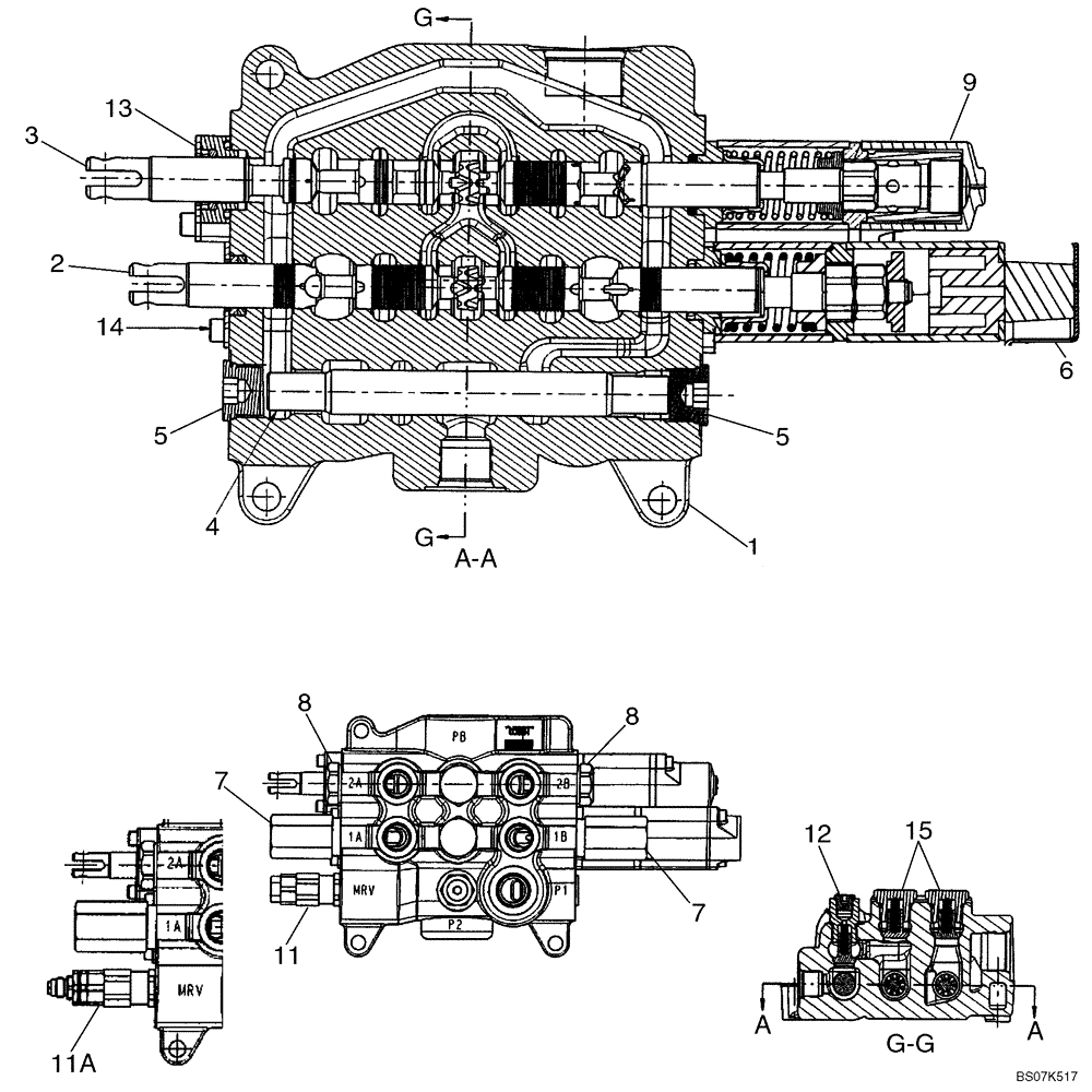 Схема запчастей Case 580M - (08-30) - VALVE ASSY - LOADER CONTROL, TWO SPOOL (08) - HYDRAULICS