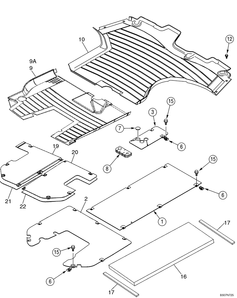 Схема запчастей Case 590SM - (09-40) - PLATES, FLOOR - FLOORMATS (09) - CHASSIS/ATTACHMENTS