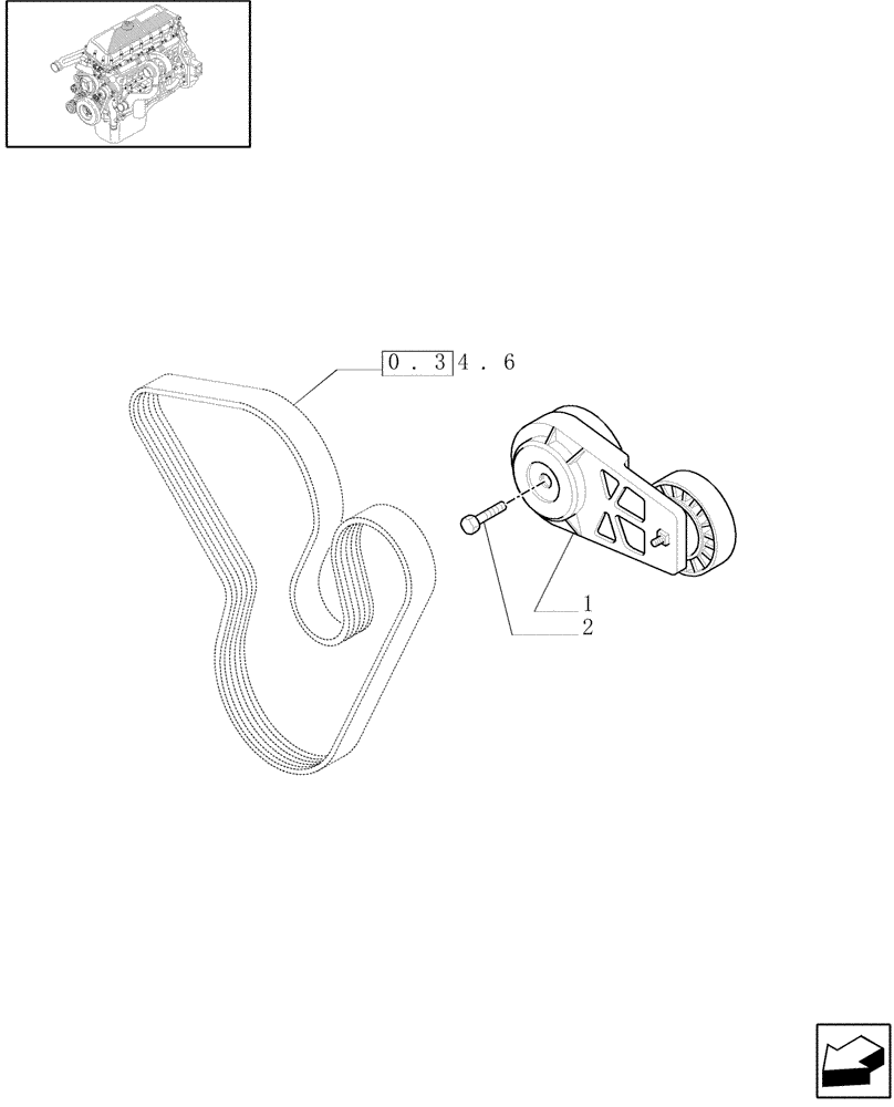 Схема запчастей Case F3AE0684G B001 - (0.34.28[01]) - TENSIONER, BELT (99478707) 