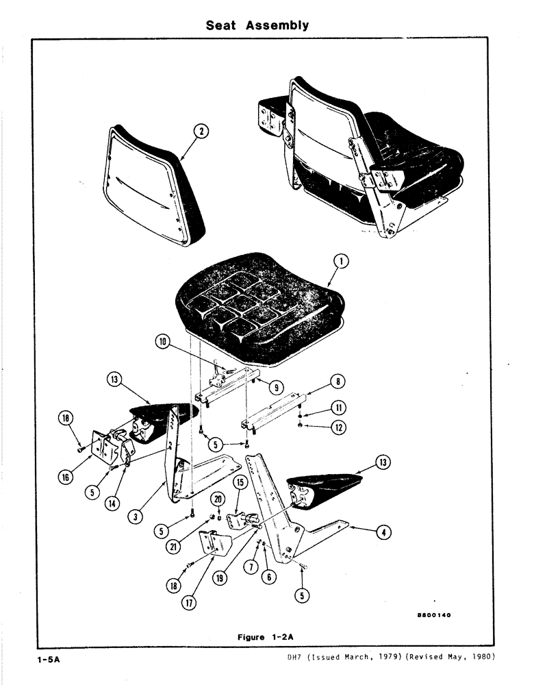 Схема запчастей Case DH7 - (1-05A) - SEAT ASSEMBLY (90) - PLATFORM, CAB, BODYWORK AND DECALS