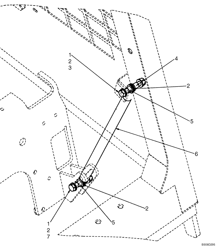 Схема запчастей Case 445 - (09-20A) - CAB - ROPS PIVOT ASSIST (09) - CHASSIS