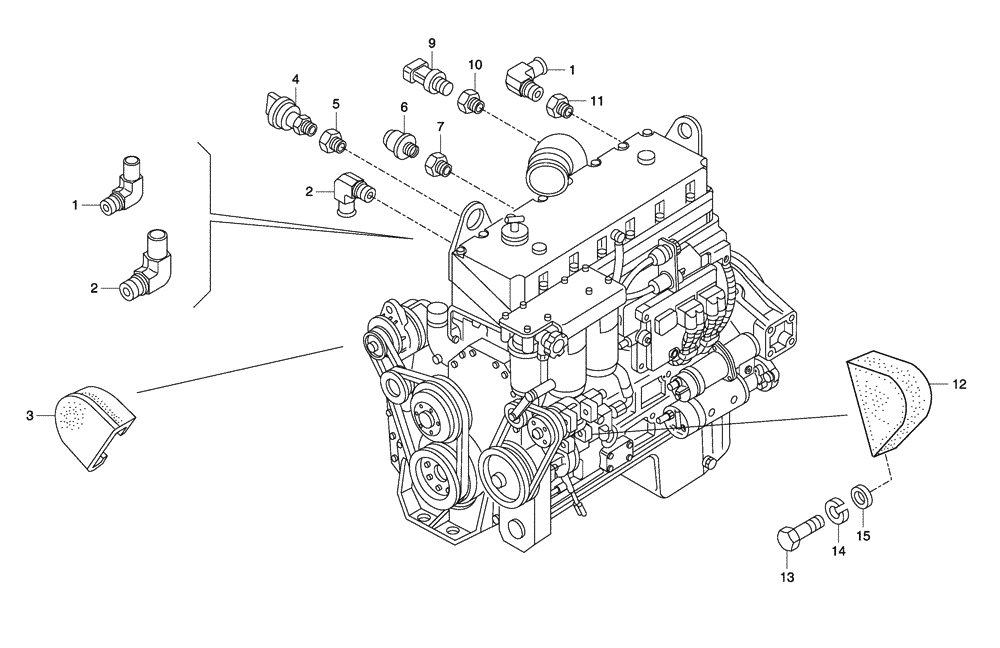 Схема запчастей Case 330 - (02A01020582[01]) - ENGINE - ACCESSORIES (01) - ENGINE