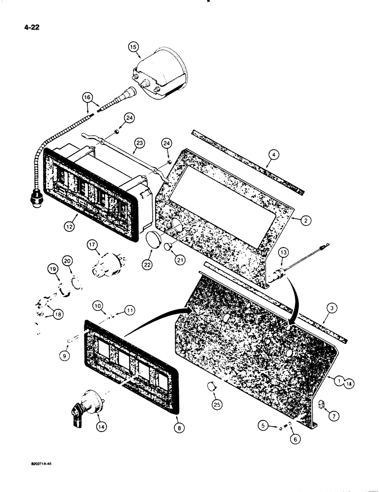 Схема запчастей Case W18B - (4-022) - INSTRUMENT PANELS AND TACHOMETER (04) - ELECTRICAL SYSTEMS