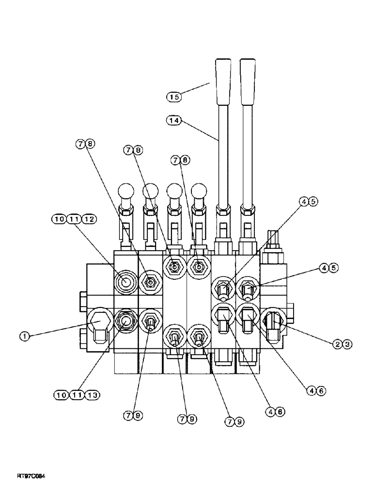 Схема запчастей Case 400TX - (9-12) - TRANSPORT VALVE FITTINGS 