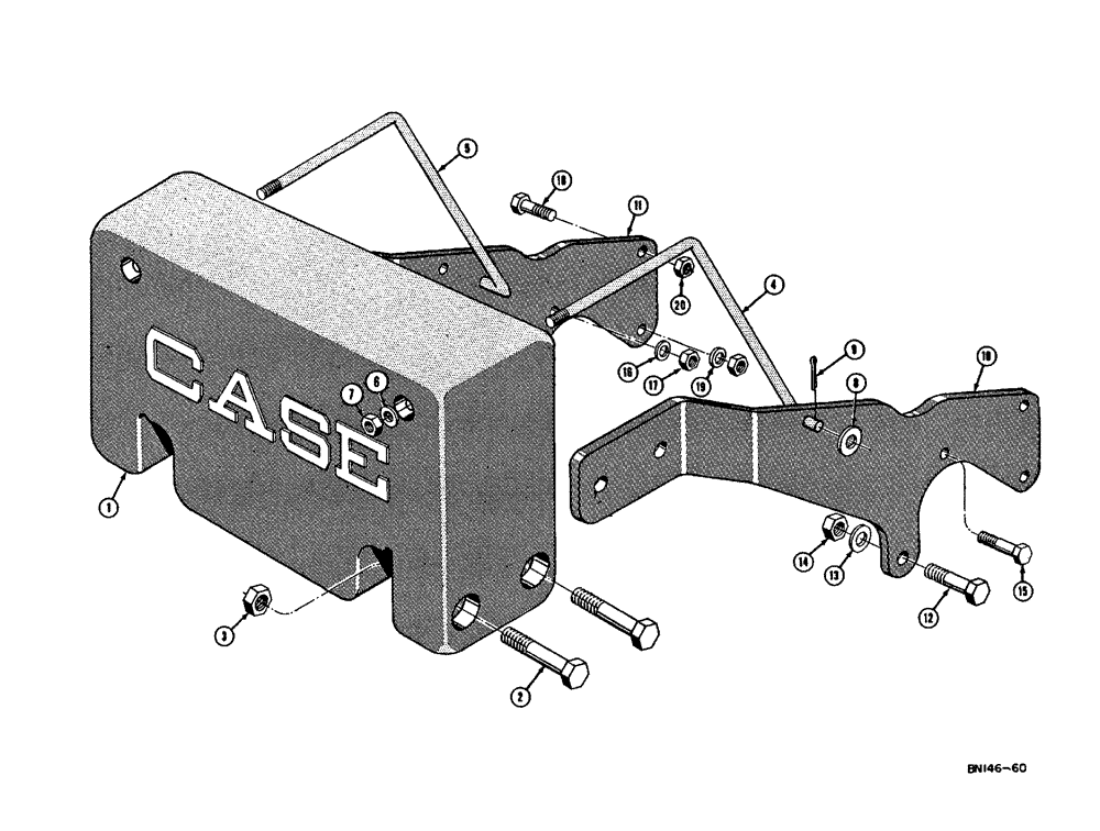 Схема запчастей Case 310E - (089) - 900 LB. REAR COUNTERWEIGHT (WITH WINCH) (05) - UPPERSTRUCTURE CHASSIS