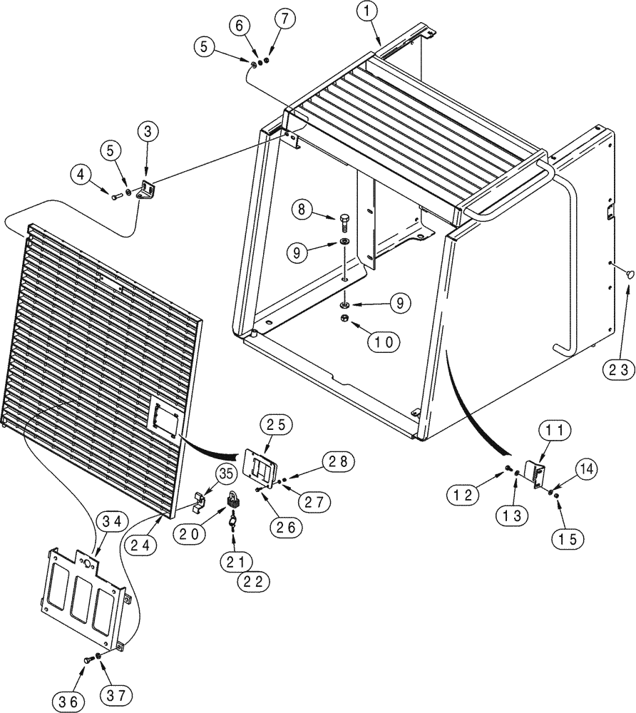 Схема запчастей Case 921C - (09-22) - GUARD, RADIATOR - GRILLE (09) - CHASSIS