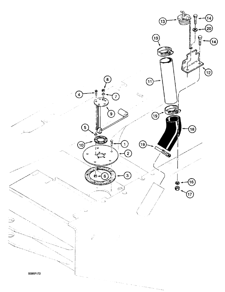 Схема запчастей Case 721B - (3-06) - FUEL TANK FILLER AND SENDER (03) - FUEL SYSTEM