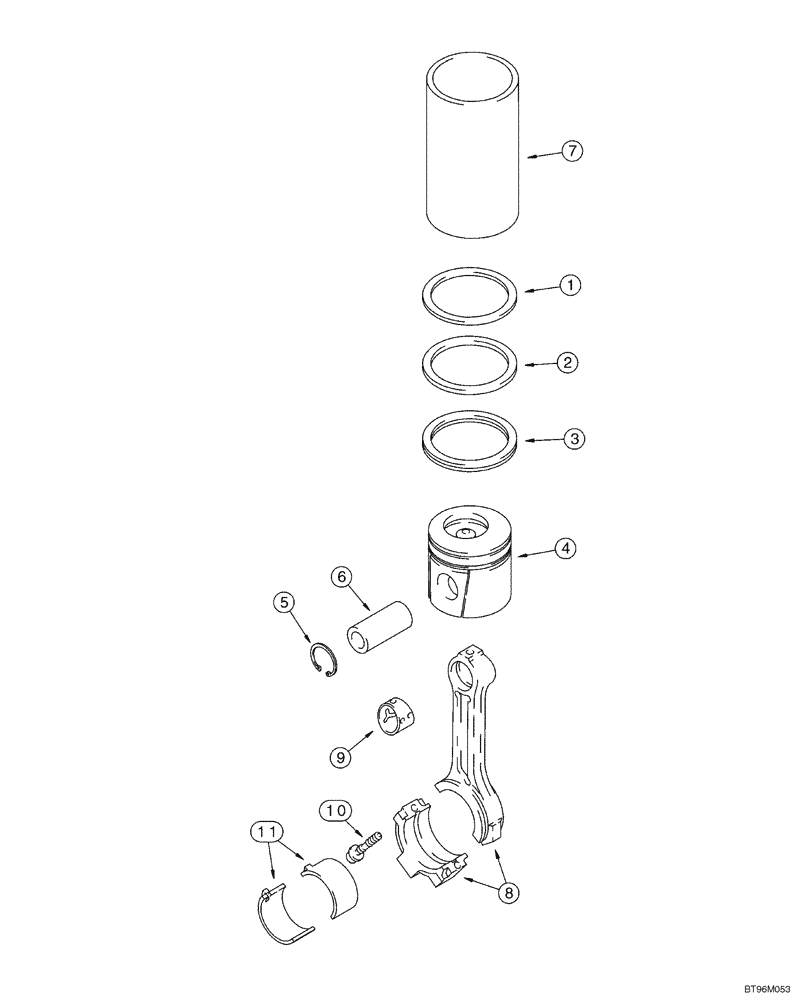 Схема запчастей Case 550H-IND - (02-26) - PISTONS, CONNECTING RODS, 4-390 EMISSIONS CERTIFIED ENGINE, CONNECTING ROD (02) - ENGINE