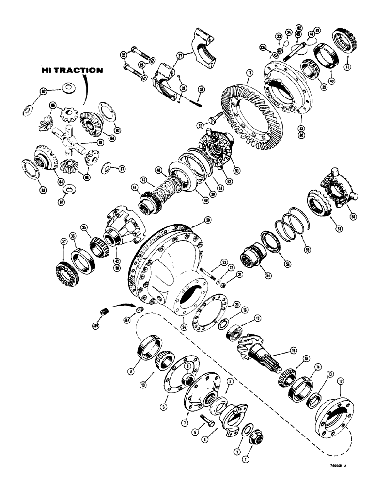 Схема запчастей Case 825 - (144) - PR75 AXLE DIFFERENTIAL (03) - TRANSMISSION