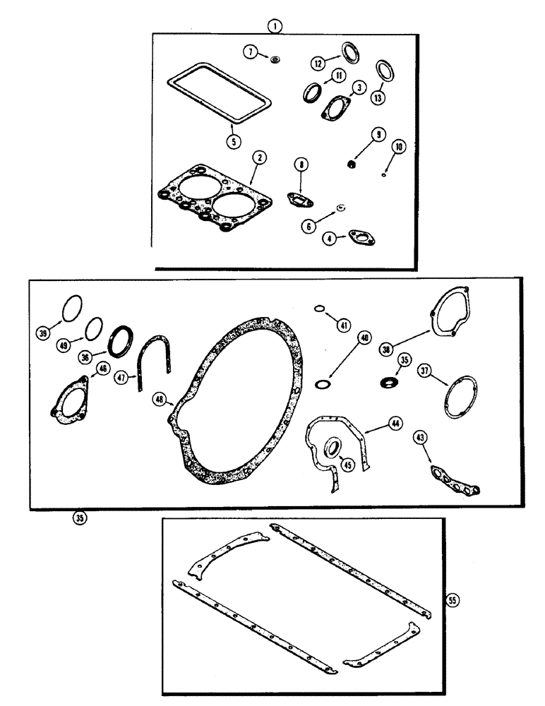 Схема запчастей Case W7 - (064) - ENGINE GASKET KITS, (284) SPARK IGNITION ENGINE (02) - ENGINE