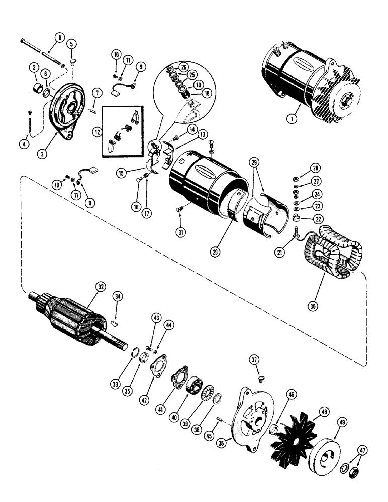 Схема запчастей Case W5 - (058) - G44844 GENERATOR (04) - ELECTRICAL SYSTEMS