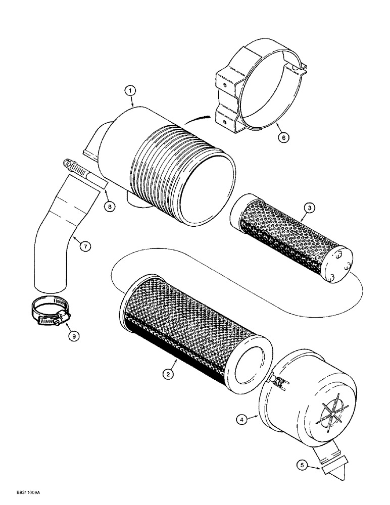 Схема запчастей Case 1838 - (2-34) - AIR CLEANER AND MOUNTING (02) - ENGINE