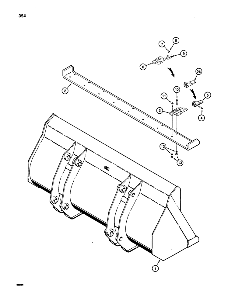 Схема запчастей Case W18 - (354) - LOADER BUCKET, 1-3/4 YD {3} BUCKET - 92.6" WIDE, (1.34 M {3} -2352MM WIDE) (09) - CHASSIS/ATTACHMENTS