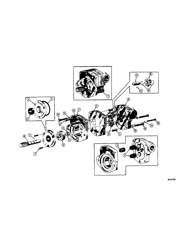 Схема запчастей Case 310F - (146) - D25569 HYDRAULIC PUMP (07) - HYDRAULIC SYSTEM