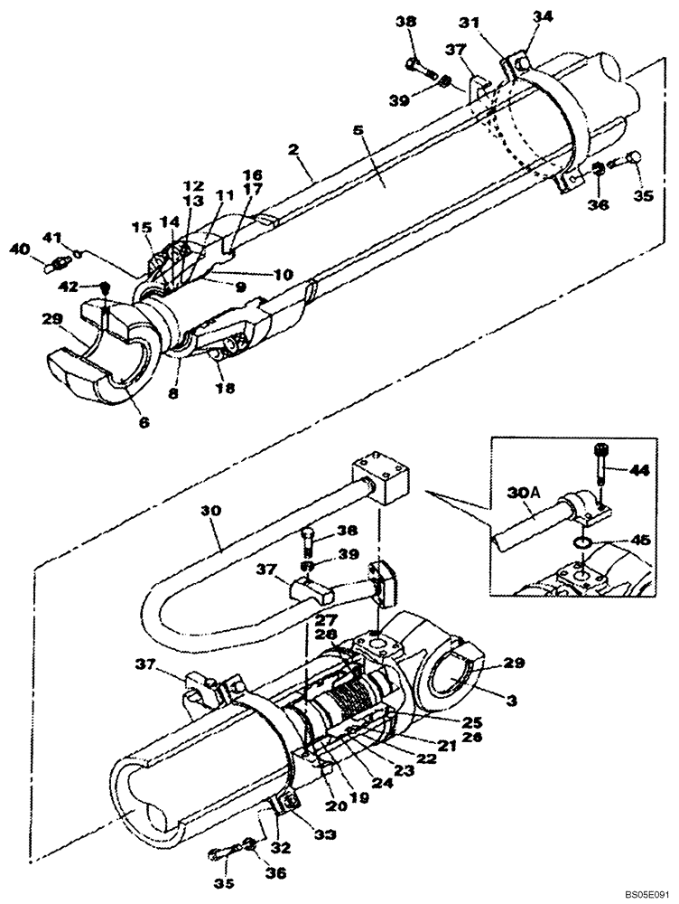 Схема запчастей Case CX460 - (08-96) - CYLINDER ASSY, ARM - MODELS WITH LOAD HOLD (08) - HYDRAULICS