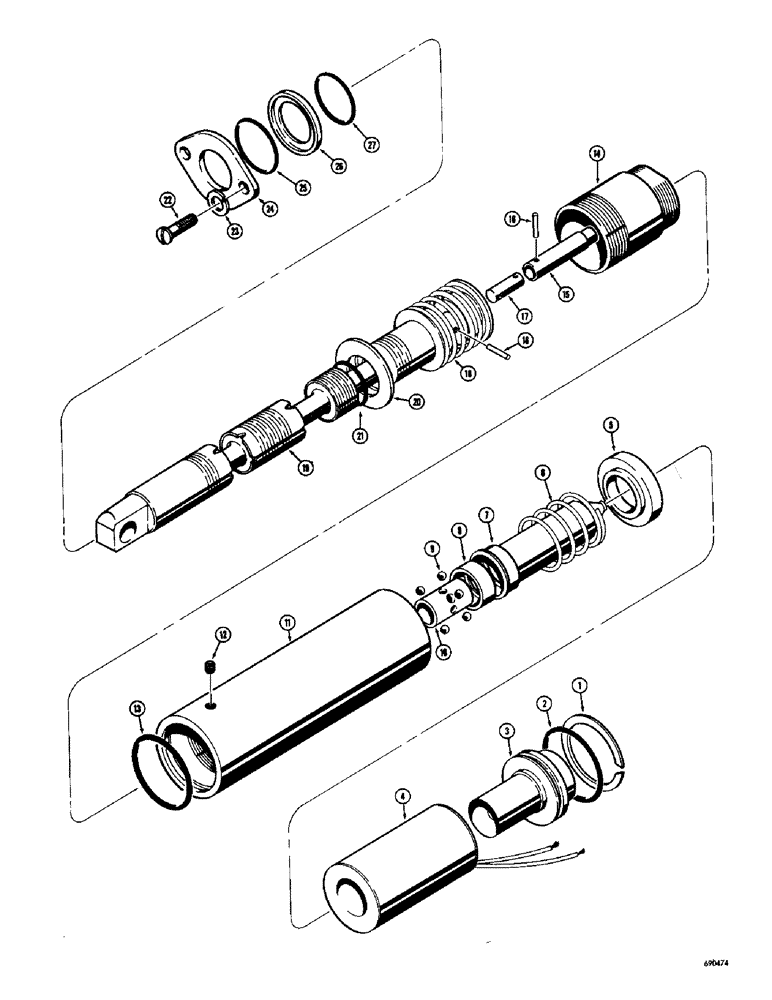 Схема запчастей Case W10C - (232) - LOADER TILT SPOOLS, DOUBLE ACTING WITH SOLENOID, USED ON GAS MODELS ONLY (08) - HYDRAULICS