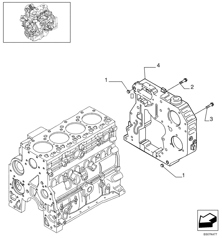 Схема запчастей Case 750L - (02-30) - GEAR COVER - REAR HOUSING (02) - ENGINE