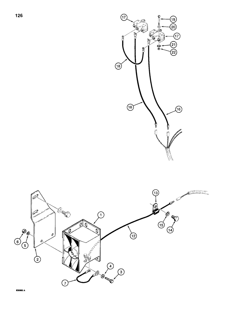 Схема запчастей Case 1150D - (126) - BACKUP ALARM (04) - ELECTRICAL SYSTEMS