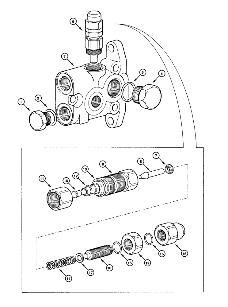 Схема запчастей Case 865 - (08.53[00]) - DISTRIBUTOR - OUTPUT VALVE (08) - HYDRAULICS