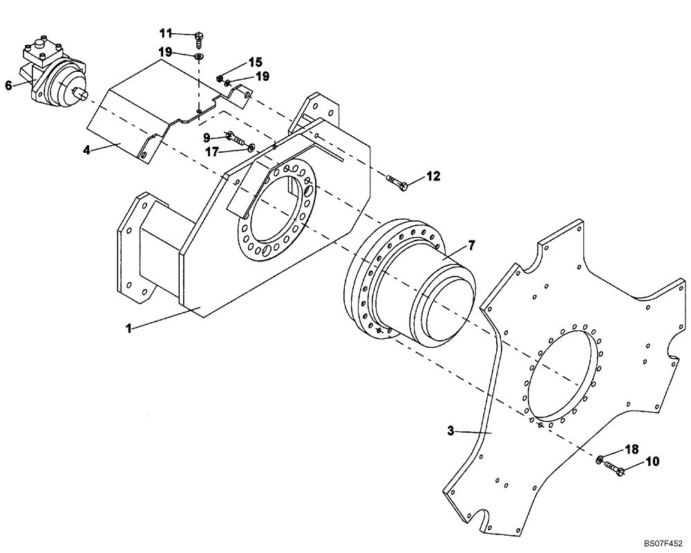 Схема запчастей Case SV208 - (06-05[01]) - DRUM DRIVE, FRONT (GROUP 33) (ND138828) (06) - POWER TRAIN